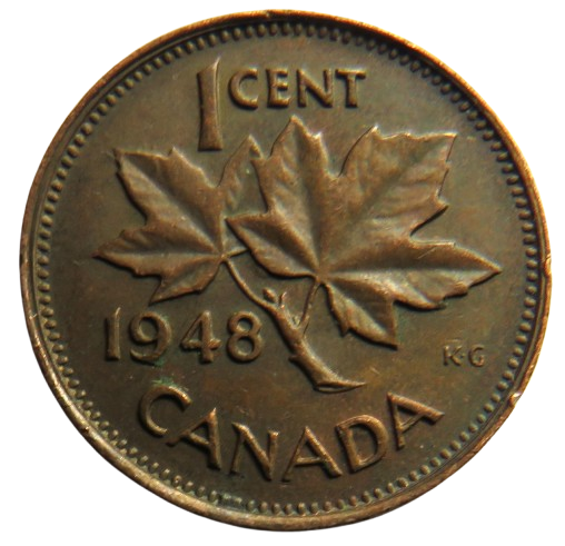 1948 King George VI Canada One Cent Coin