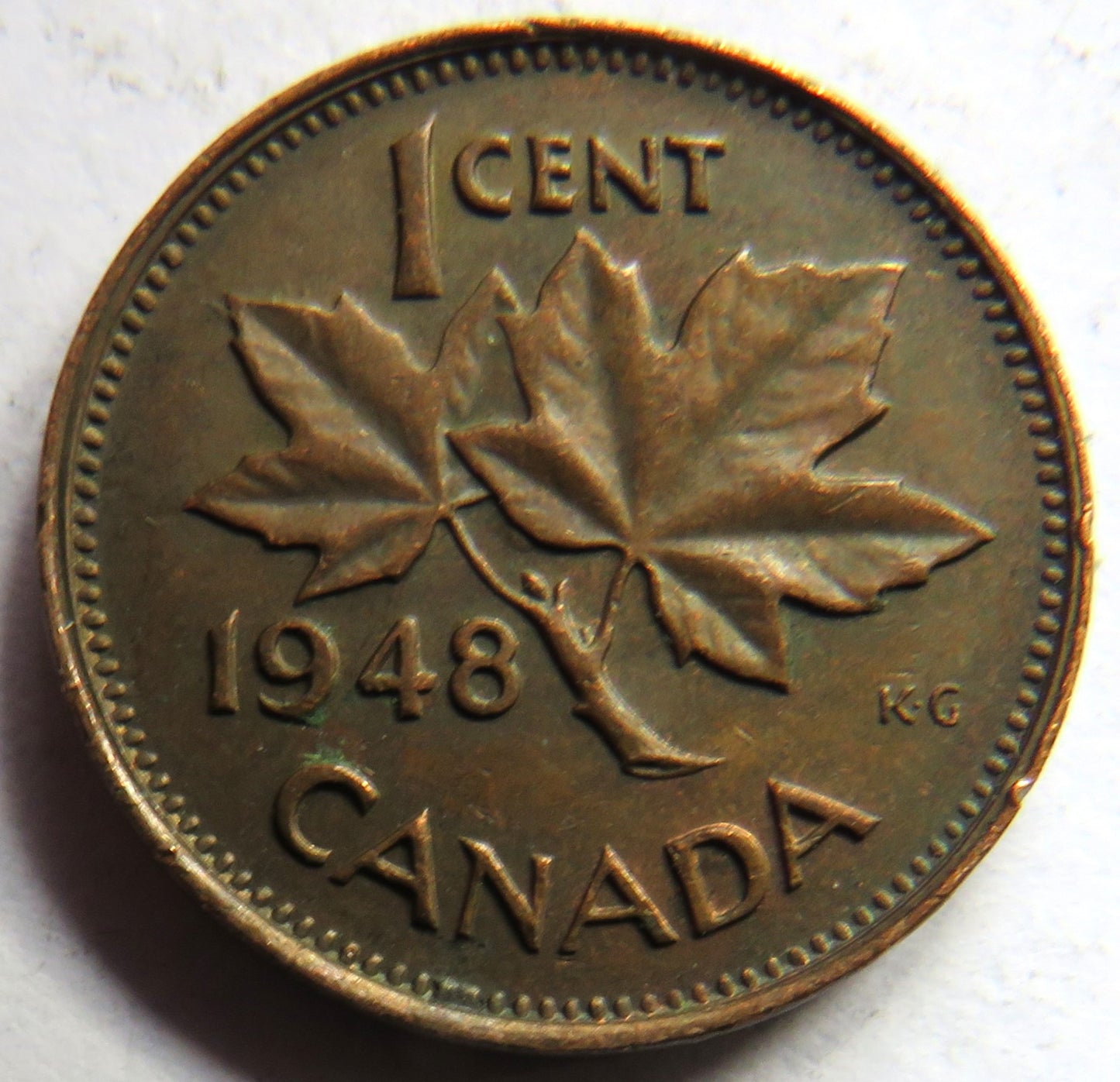 1948 King George VI Canada One Cent Coin