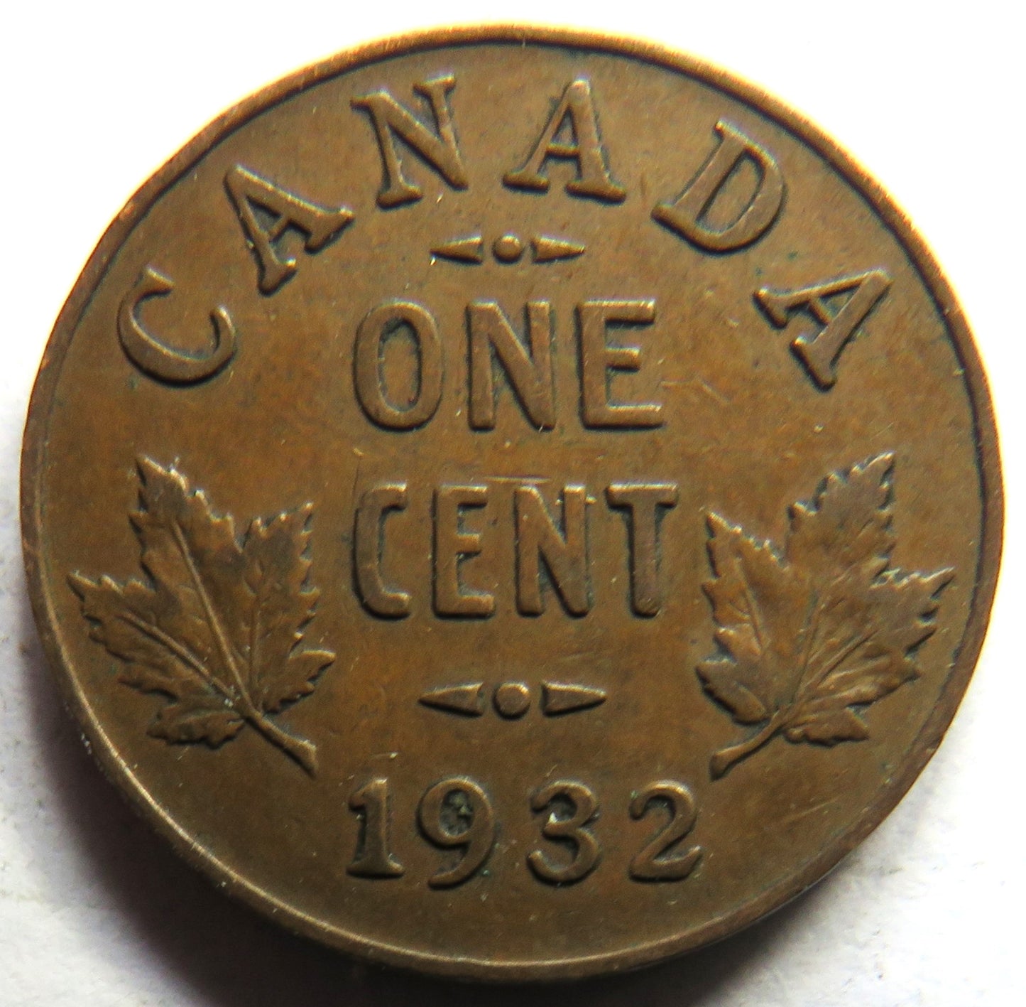 1932 King George V Canada One Cent Coin