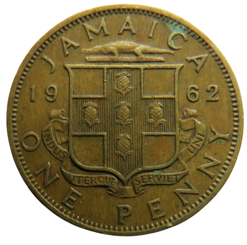 1962 Queen Elizabeth II Jamaica One Penny Coin