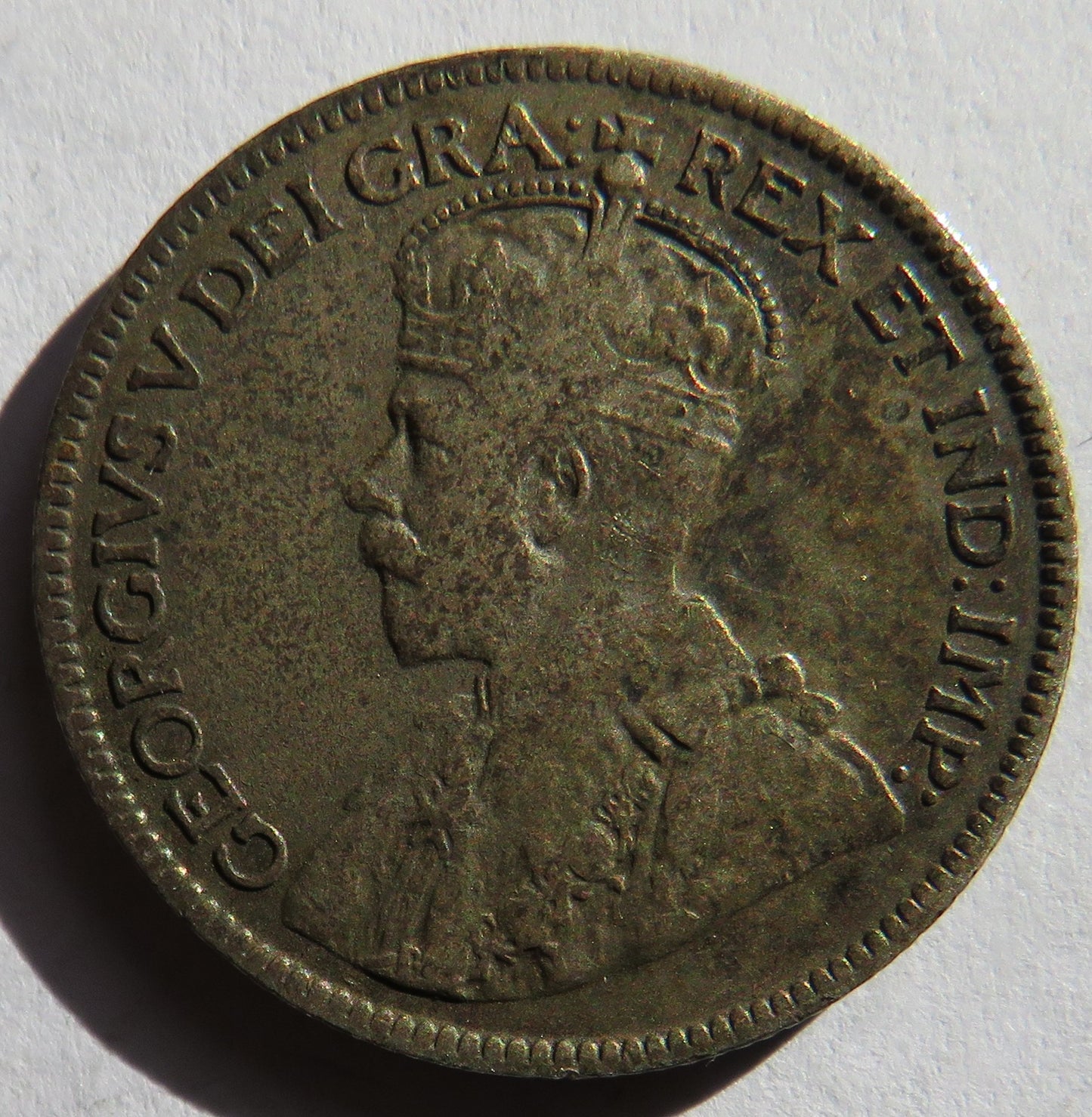 1918 King George V Canada Silver 25 Cents Coin