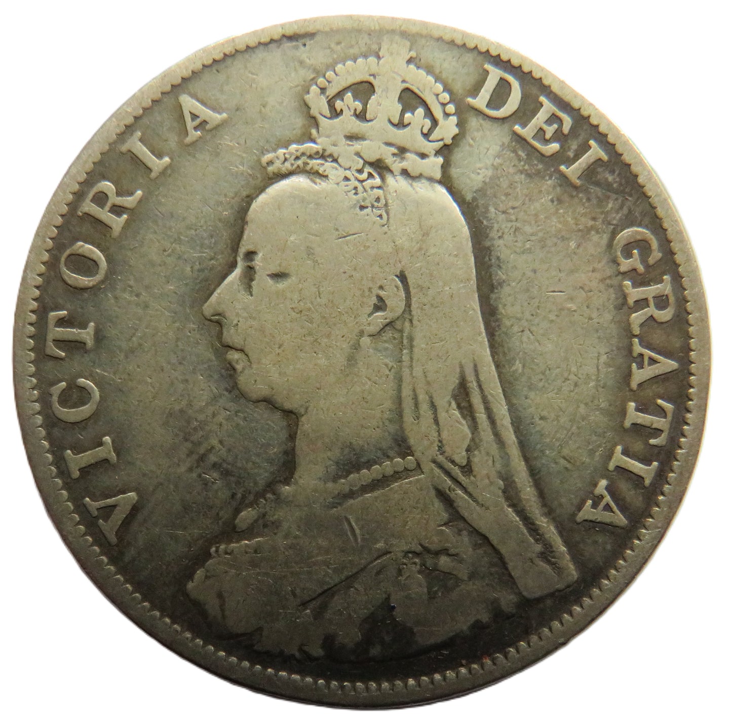 1889 Queen Victoria Jubilee Head Silver Double Florin Coin