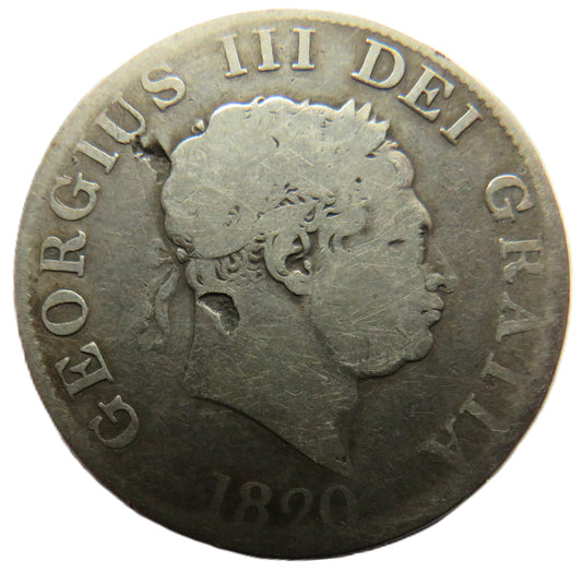 1820 King George III Silver Halfcrown Coin - Great Britain