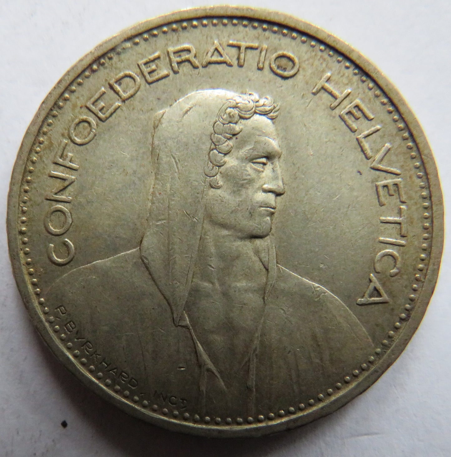 1933 Switzerland Silver 5 Francs Coin
