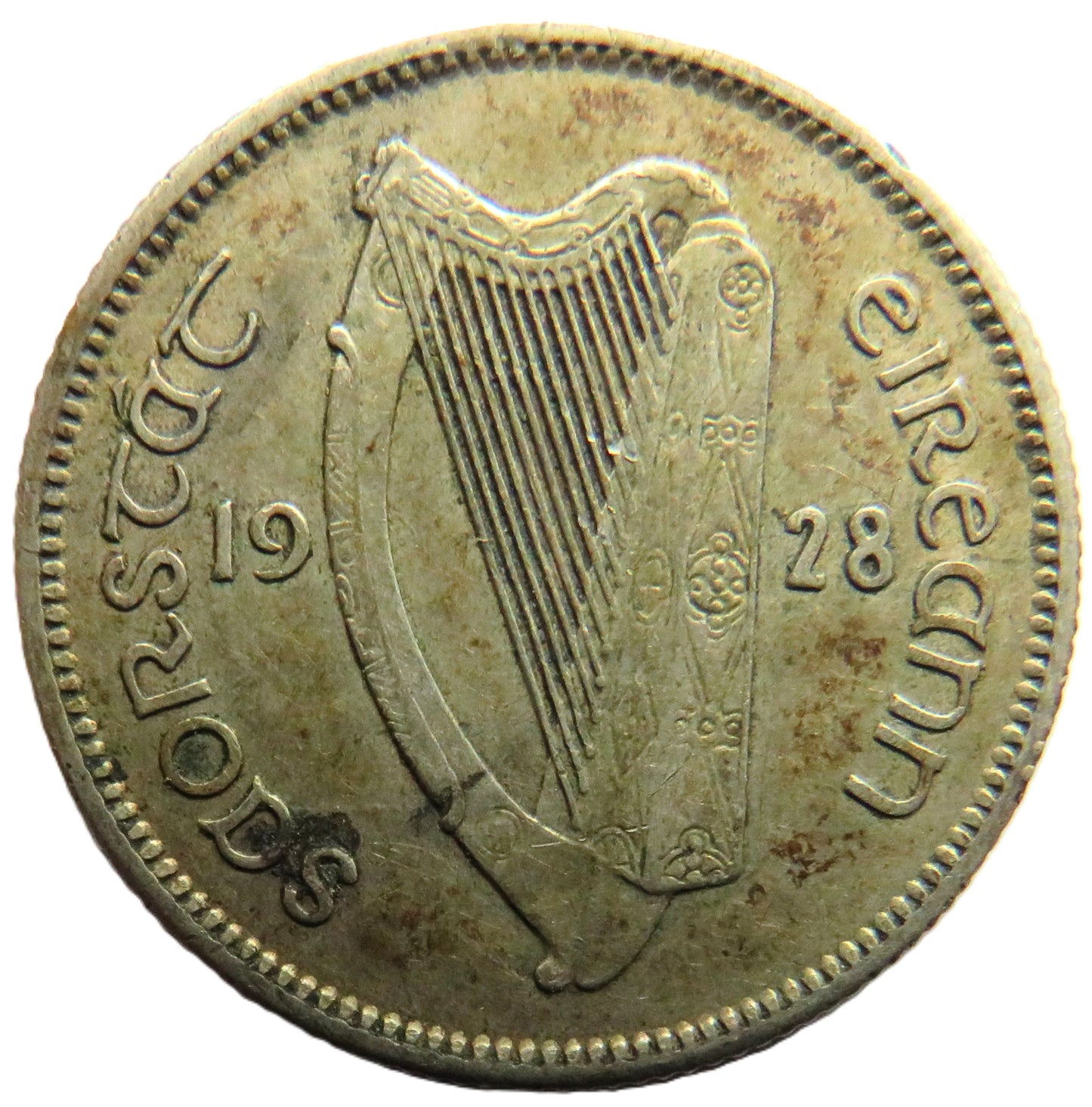 1928 Ireland Eire Silver Shilling Coin