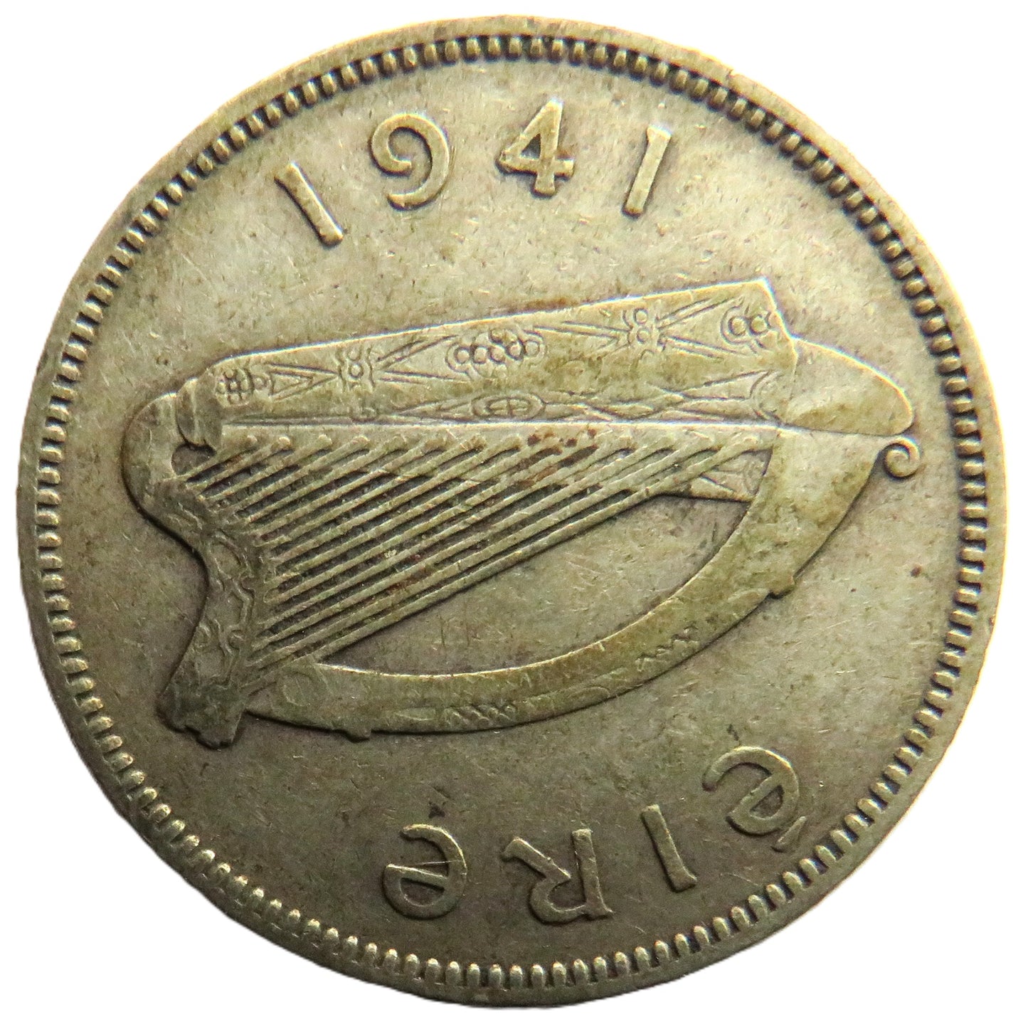 1941 Ireland Eire Silver Shilling Coin
