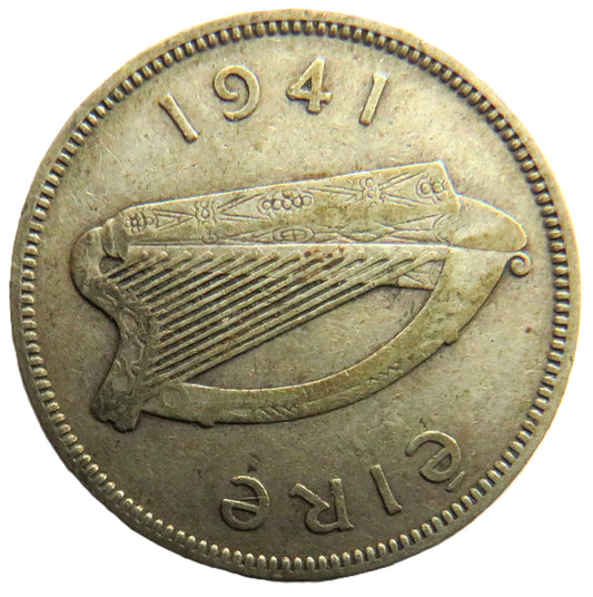 1941 Ireland Eire Silver Shilling Coin