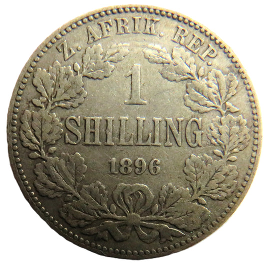 1896 South Africa Silver Shilling Coin
