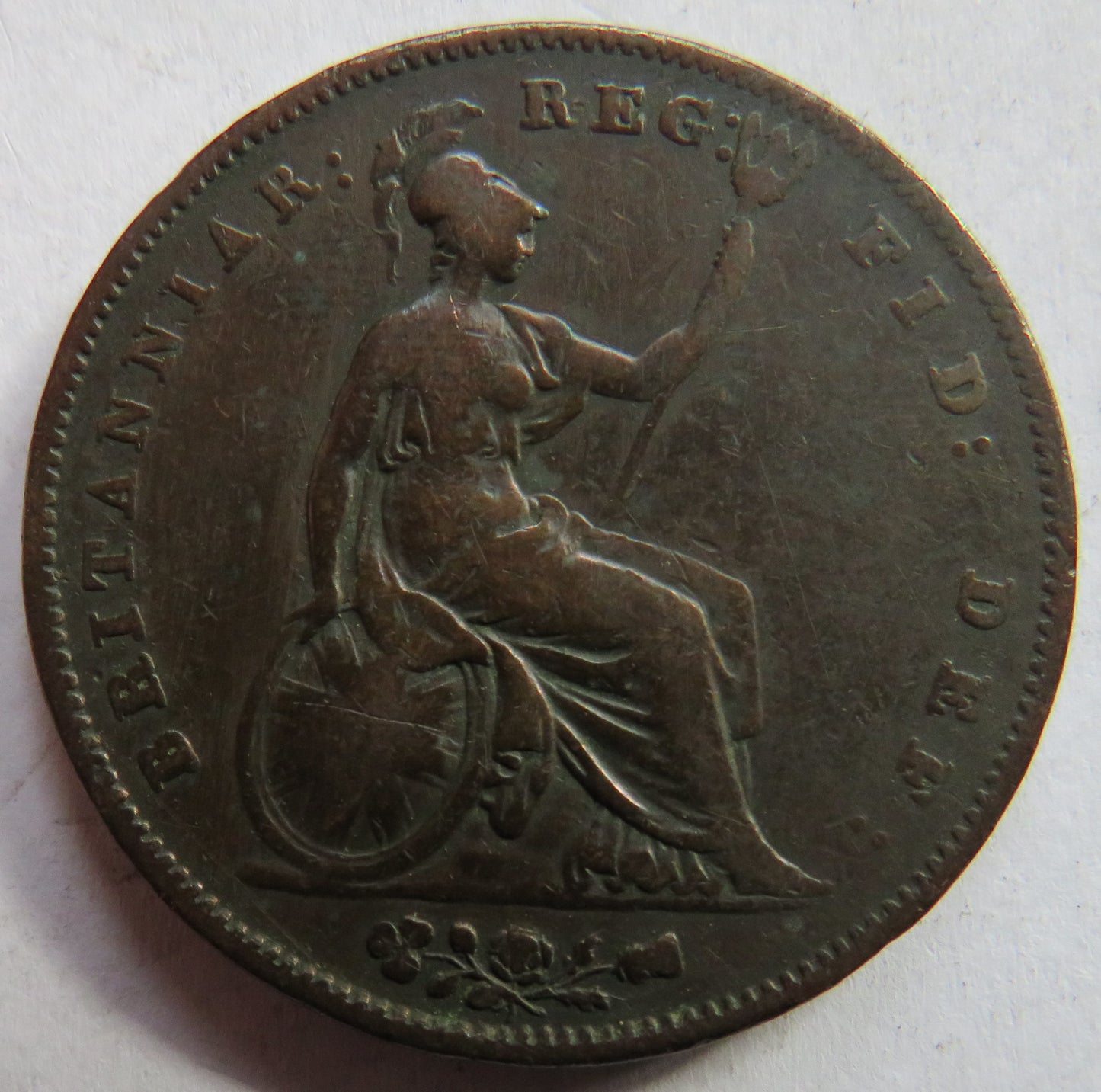 1854 Queen Victoria Young Head One Penny Coin - Great Britain