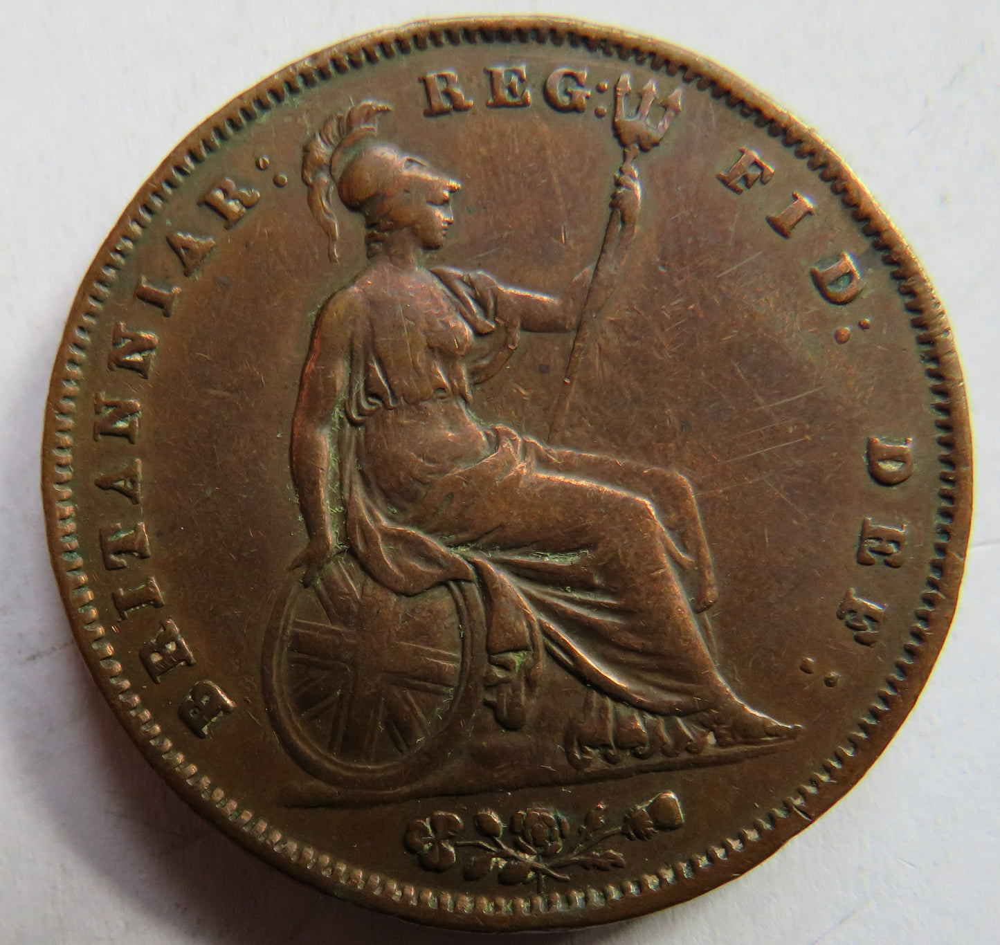1848 Queen Victoria Young Head One Penny Coin - Great Britain