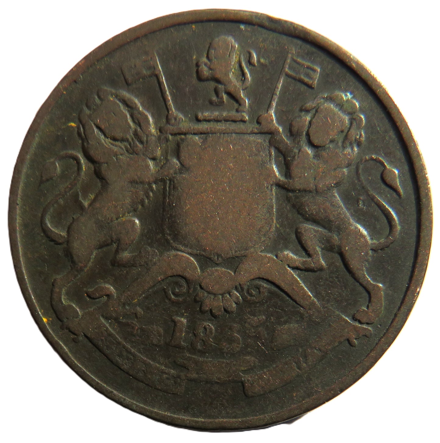1835 East India Company 1/2 Half-Anna Coin