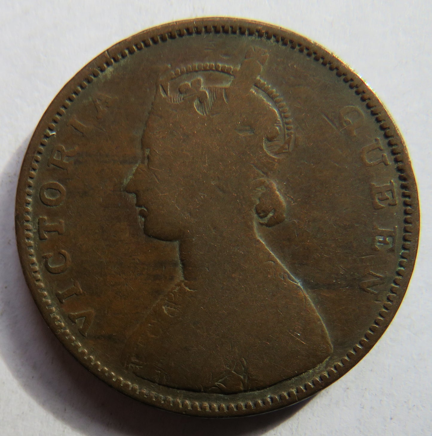 1862 Queen Victoria India 1/2 Half-Anna Coin