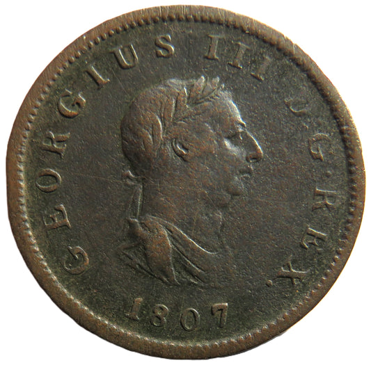 1807 King George III Halfpenny Coin - Great Britain