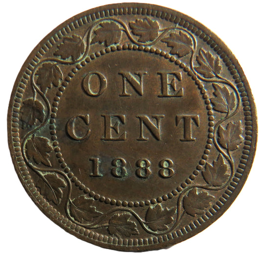 1888 Queen Victoria Canada One Cent Coin In Higher Grade