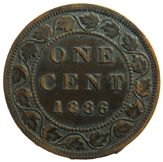 1886 Queen Victoria Canada One Cent Coin