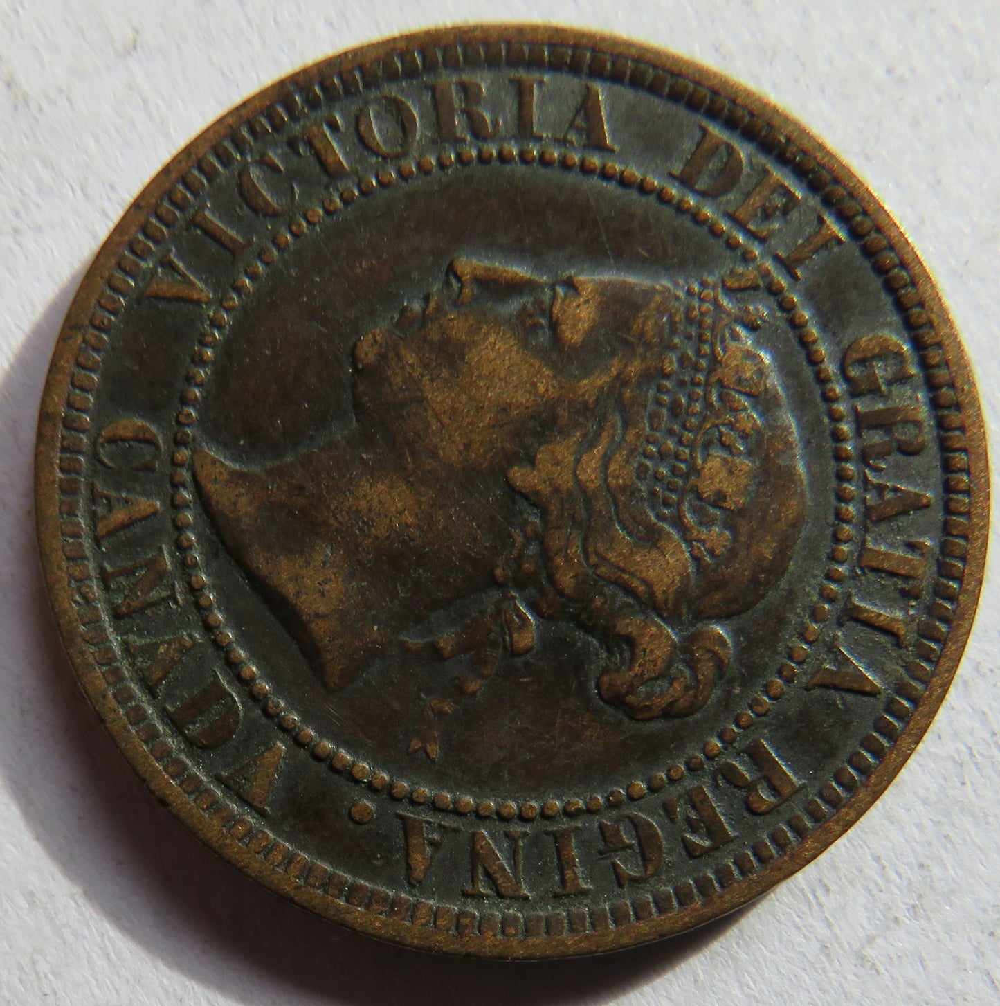 1886 Queen Victoria Canada One Cent Coin
