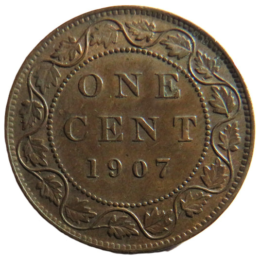 1907 King Edward VII Canada One Cent Coin In Higher Grade