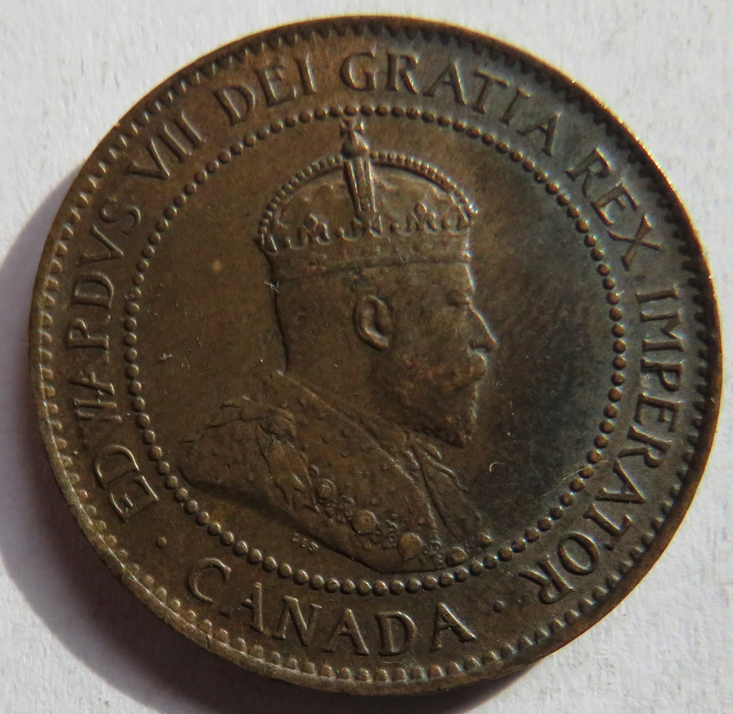 1907 King Edward VII Canada One Cent Coin In Higher Grade
