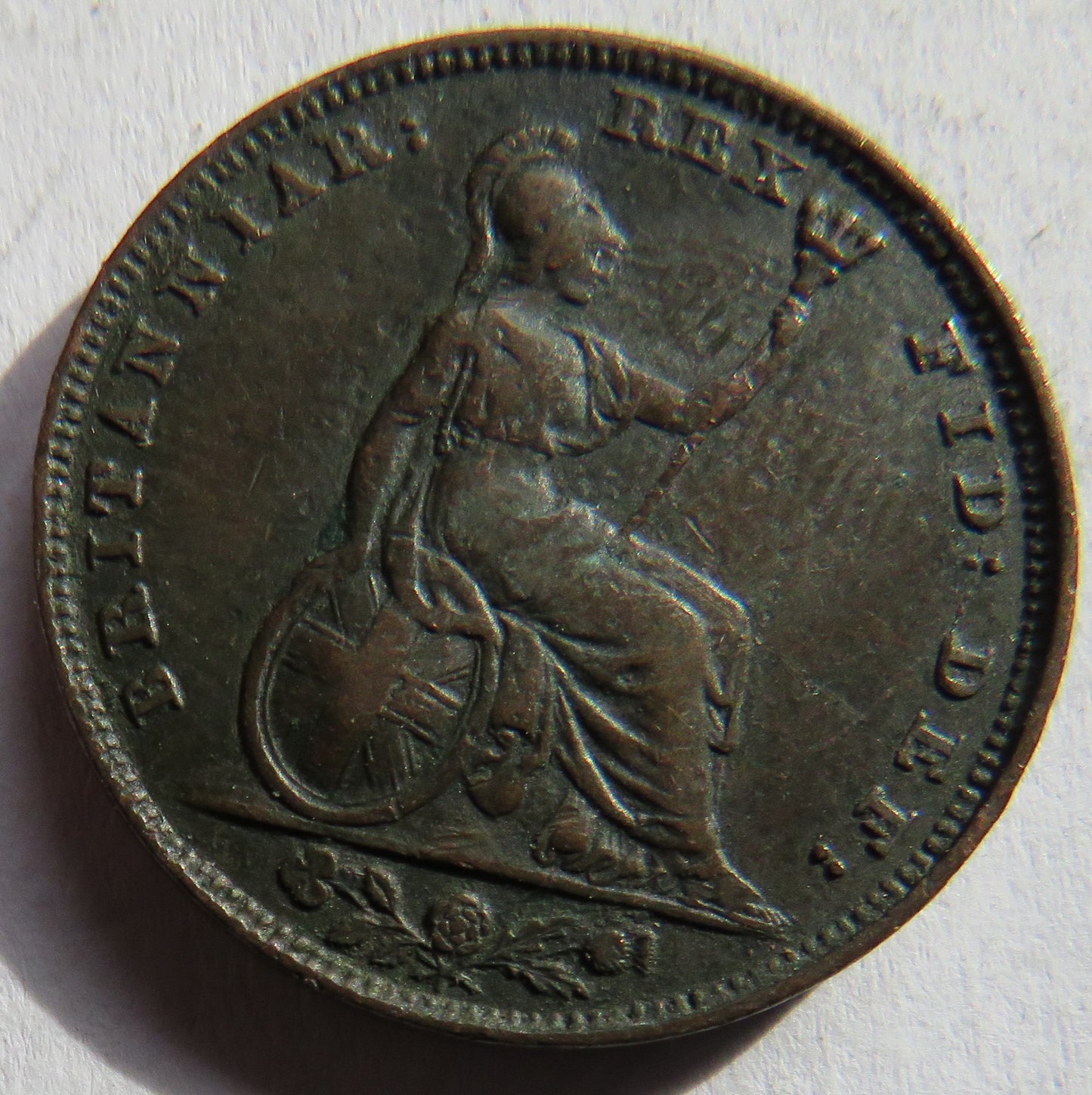 1834 King William IV Farthing Coin - Great Britain