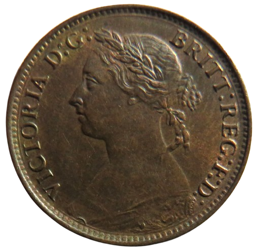 1884 Queen Victoria Bun Head Farthing Coin In High Grade - Great Britain