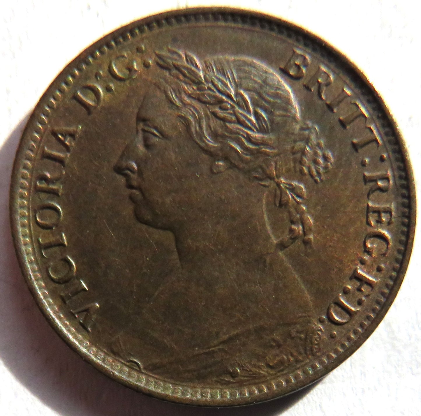 1884 Queen Victoria Bun Head Farthing Coin In High Grade - Great Britain