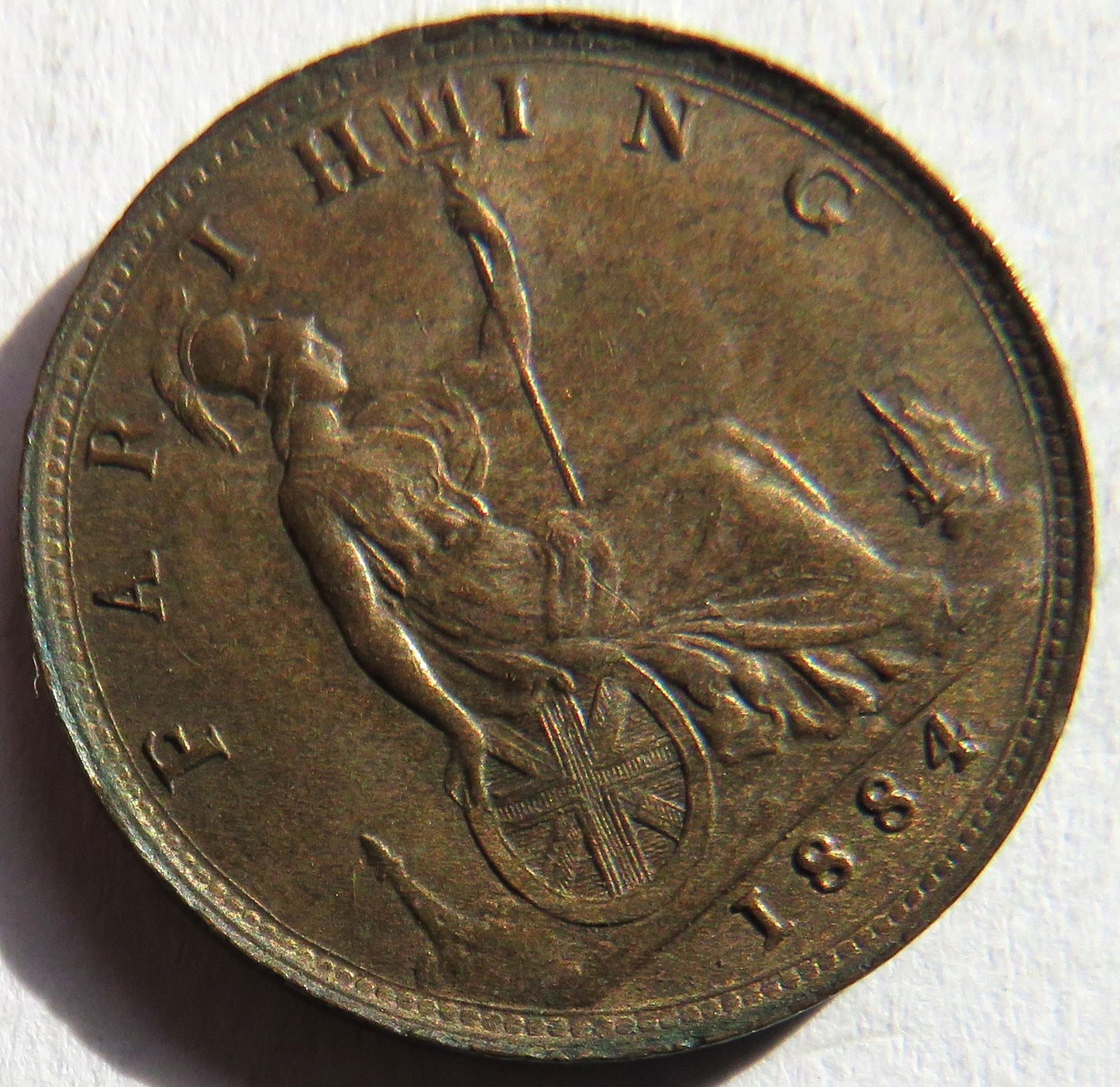 1884 Queen Victoria Bun Head Farthing Coin In Higher Grade - Great Britain