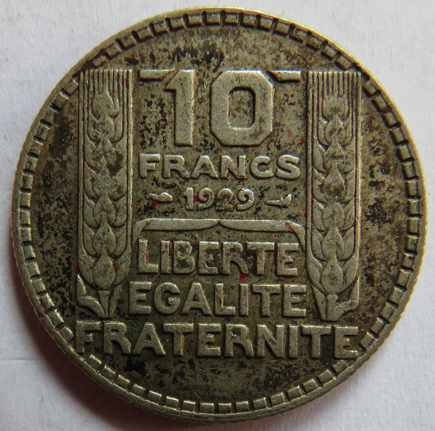 1929 France Silver 10 Francs Coin