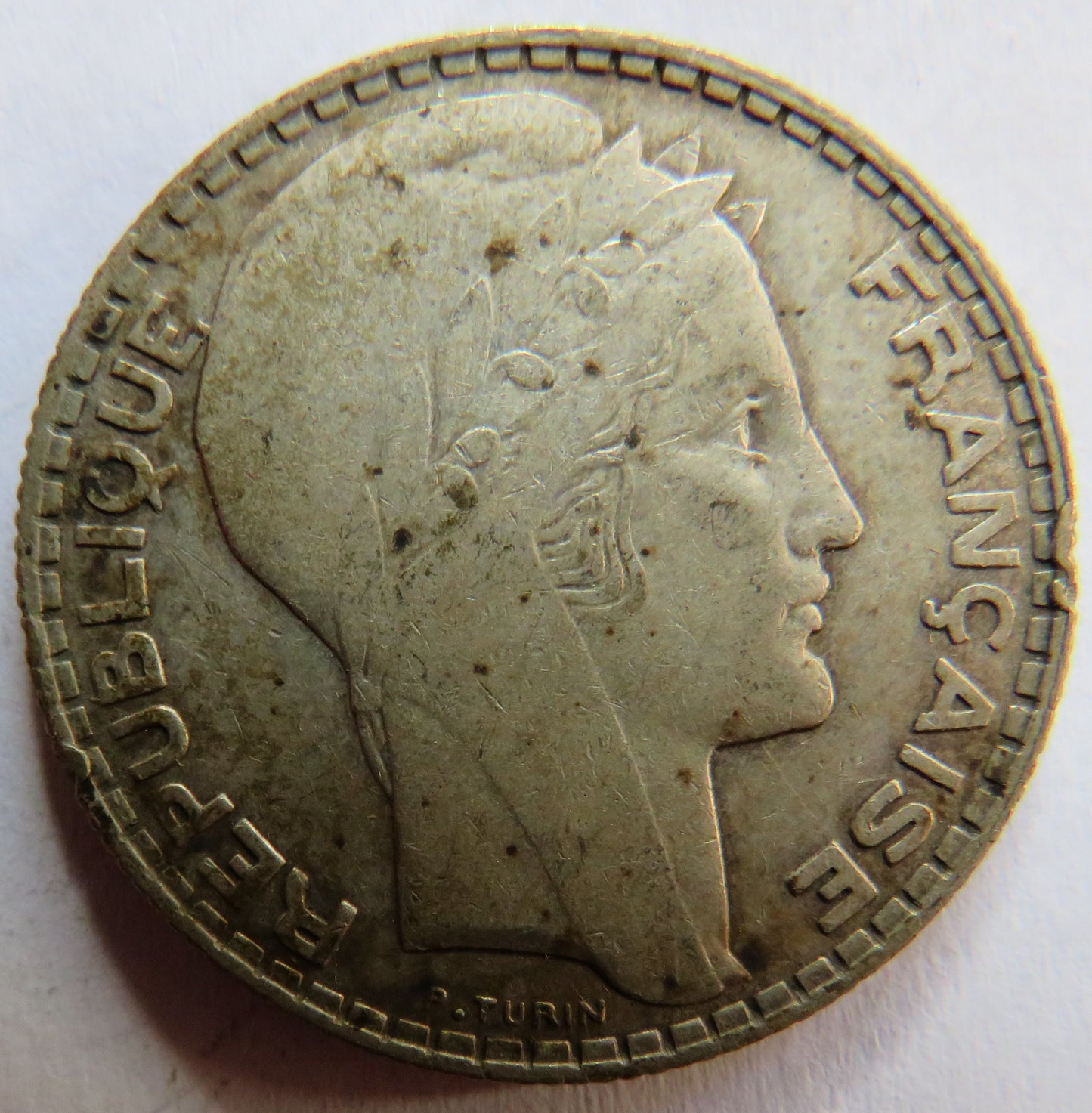 1934 France Silver 10 Francs Coin