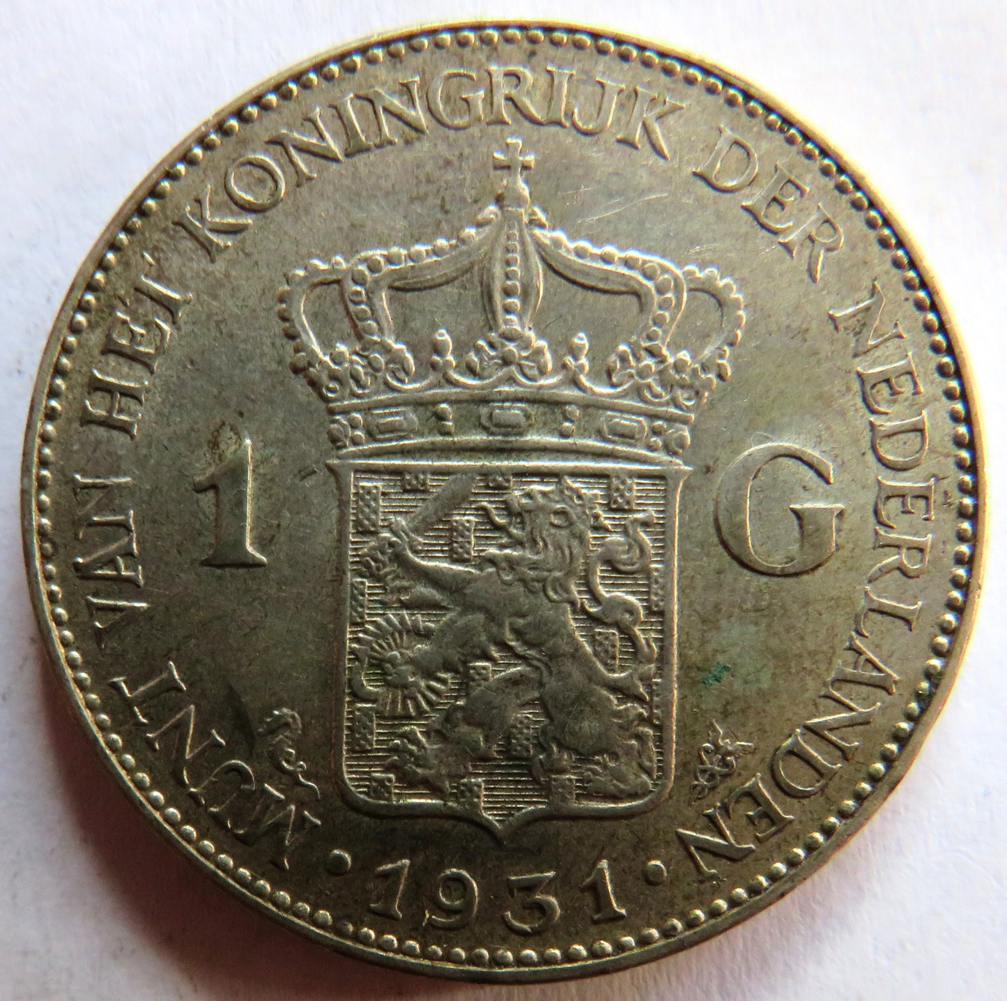 1931 Netherlands Silver One Gulden Coin