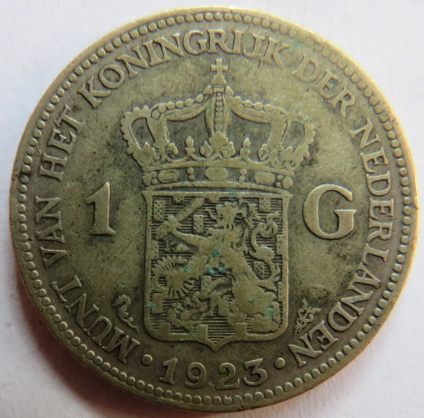 1923 Netherlands Silver One Gulden Coin