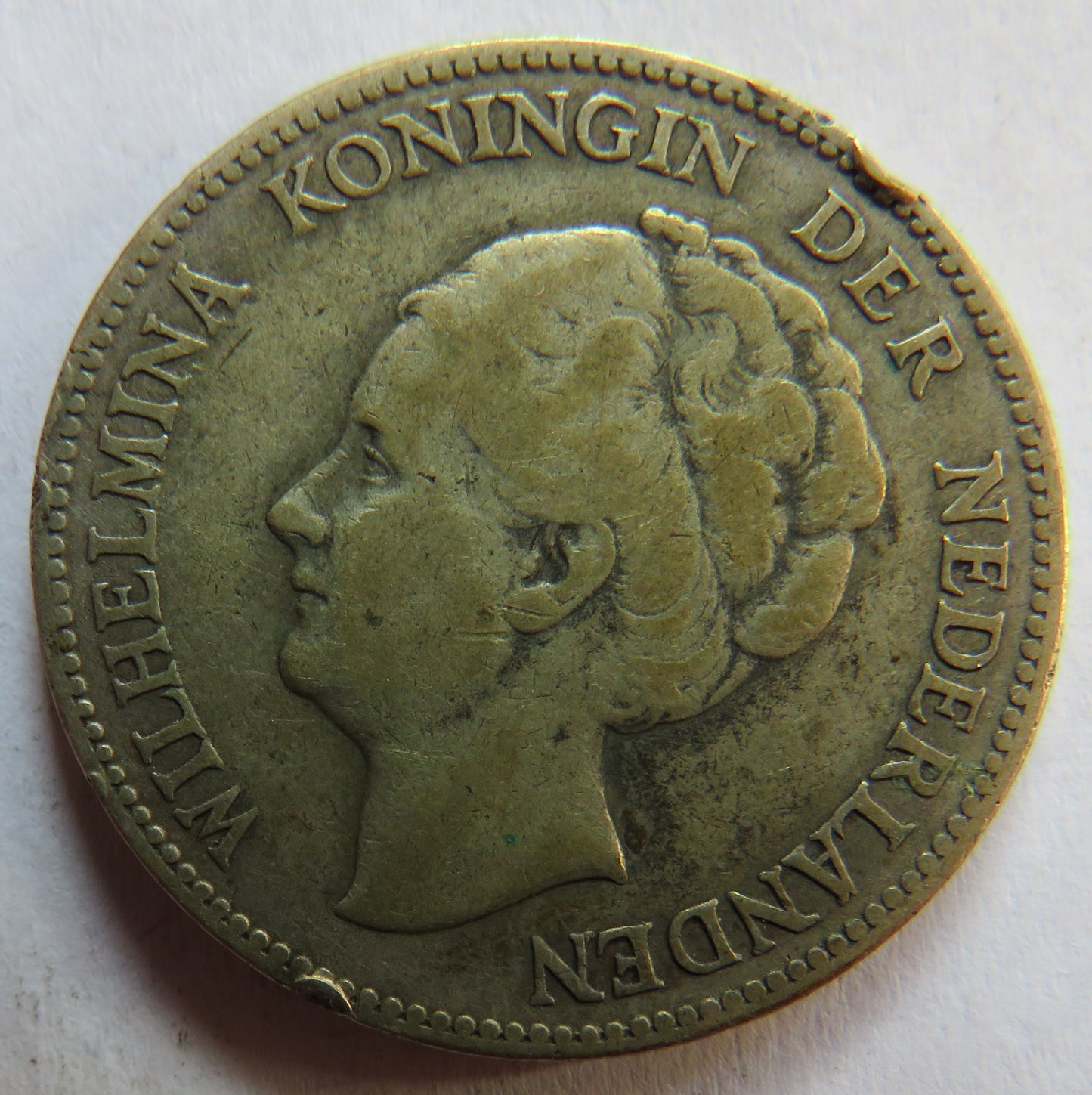 1923 Netherlands Silver One Gulden Coin