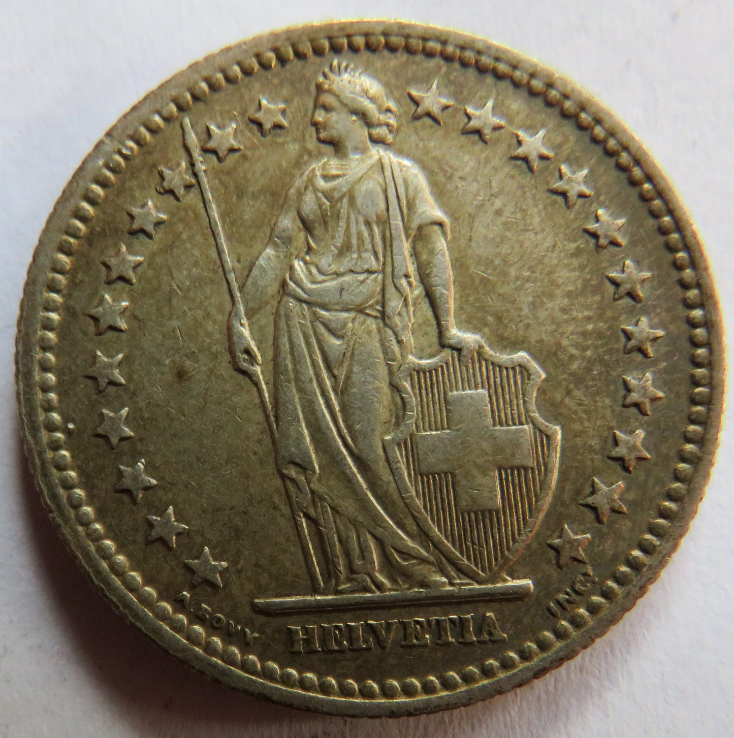 1941 Switzerland Silver 2 Francs Coin