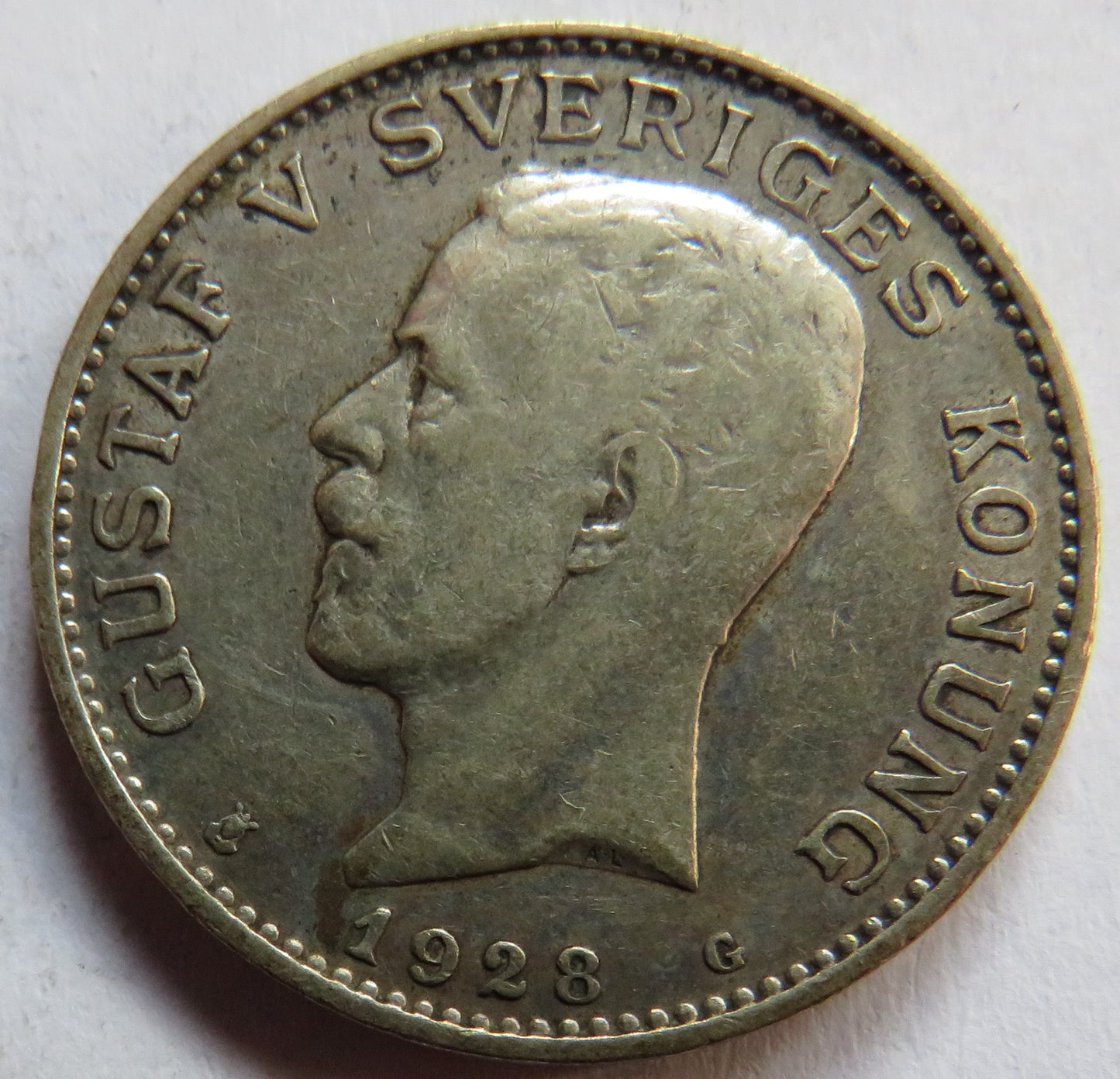 1928 Sweden Silver One Krona Coin