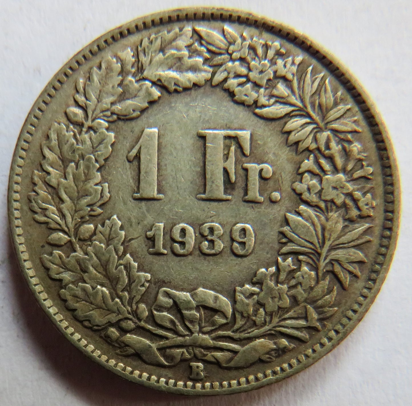 1939 Switzerland Silver One Franc Coin