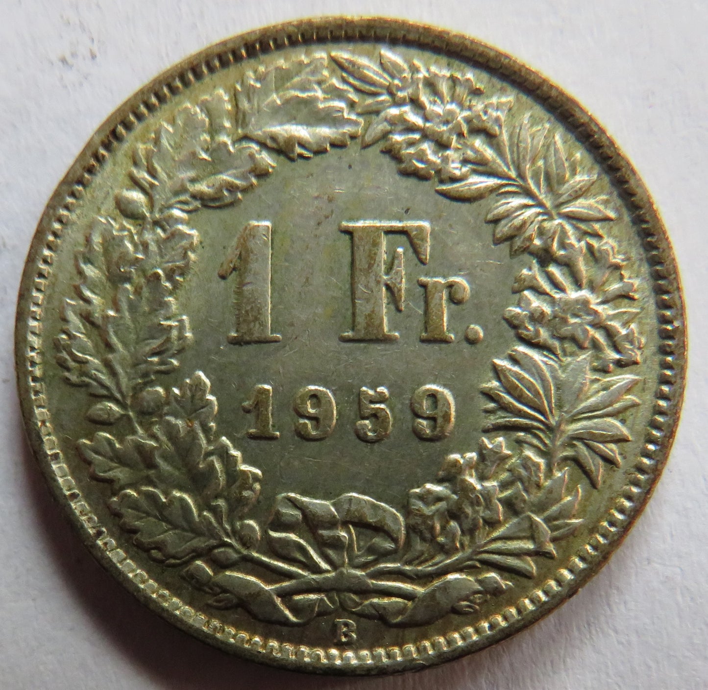 1959 Switzerland Silver One Franc Coin