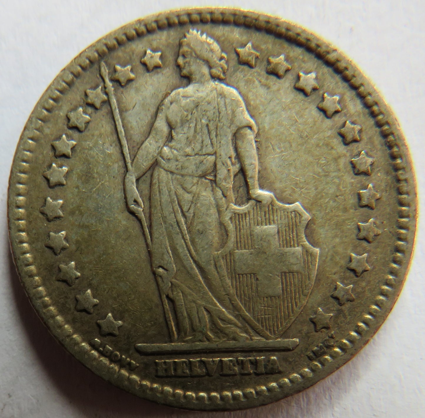 1910 Switzerland Silver One Franc Coin