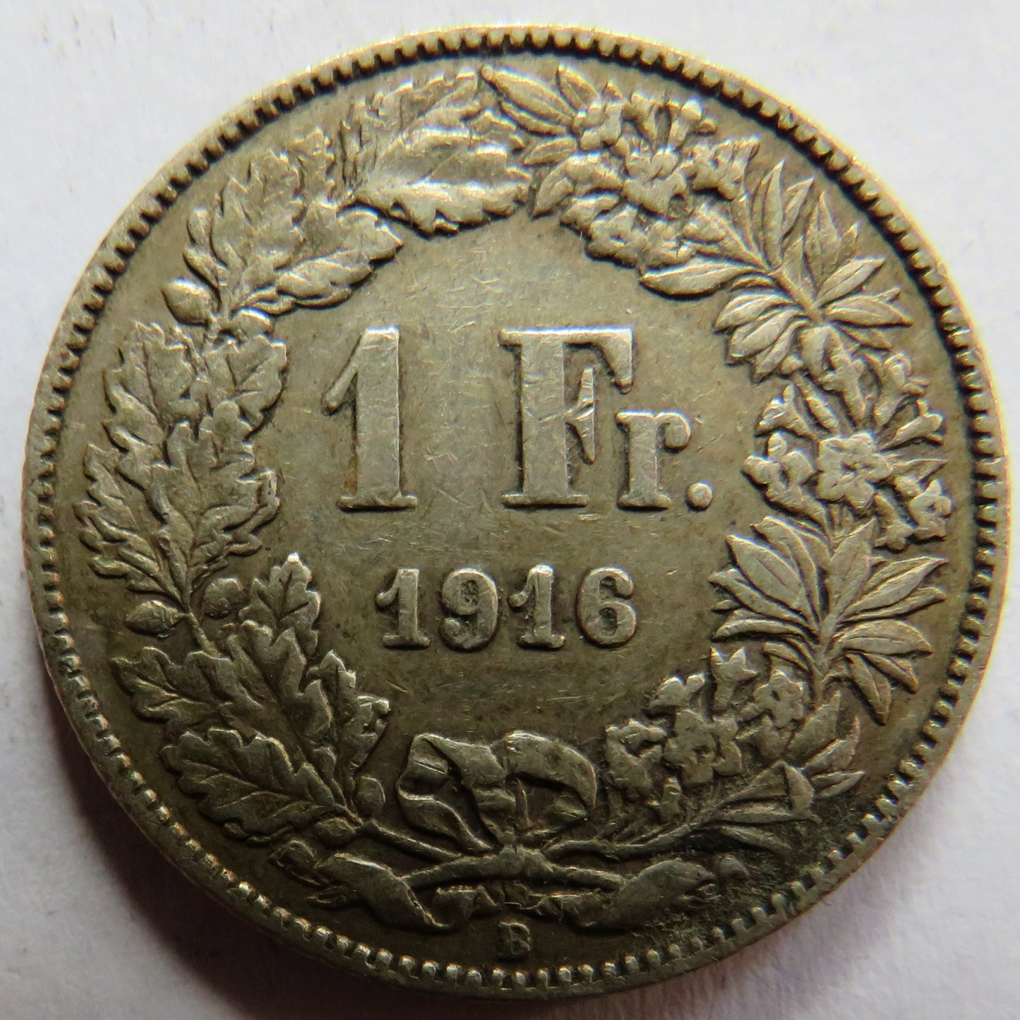 1916 Switzerland Silver One Franc Coin