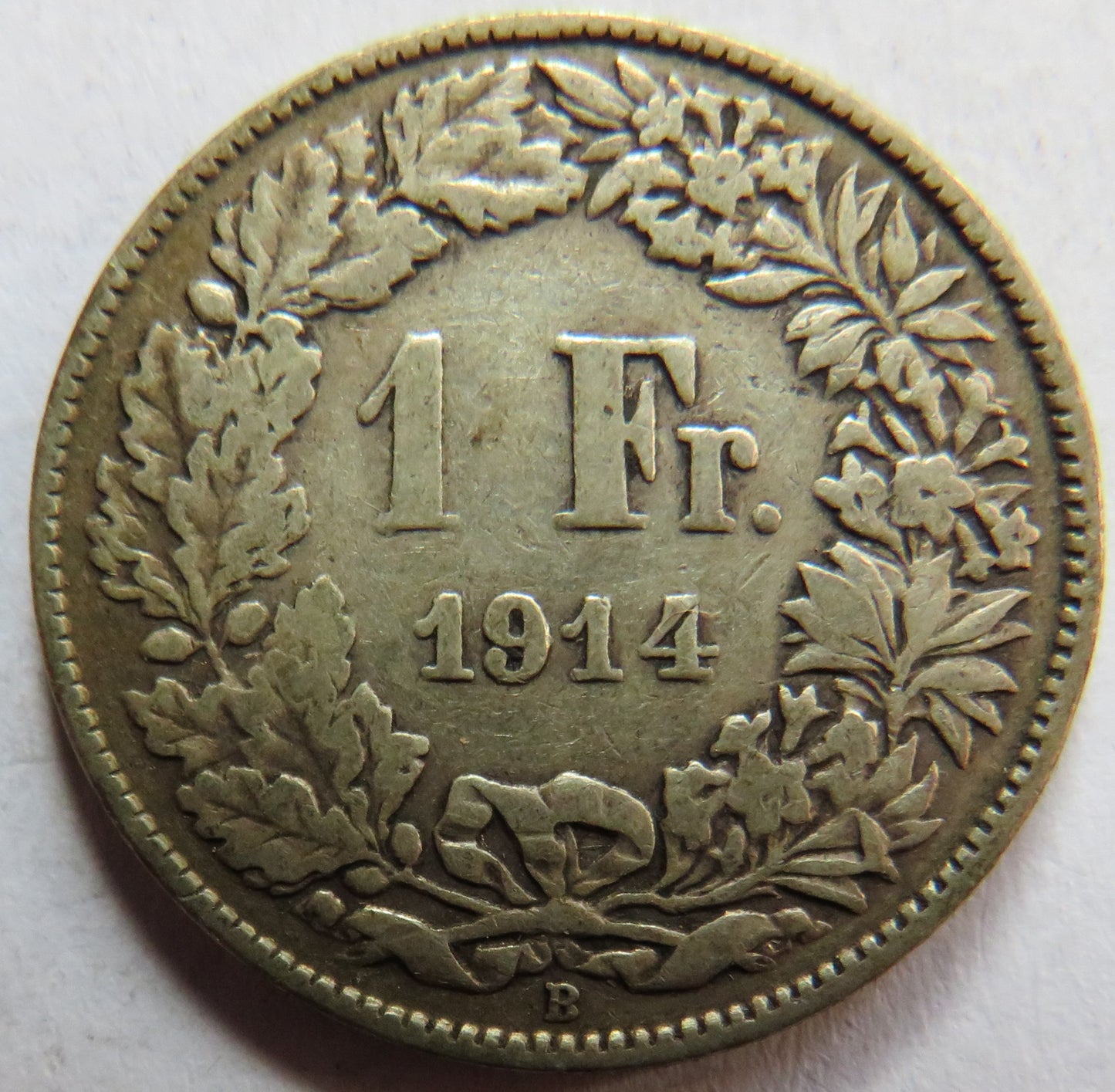 1914 Switzerland Silver One Franc Coin