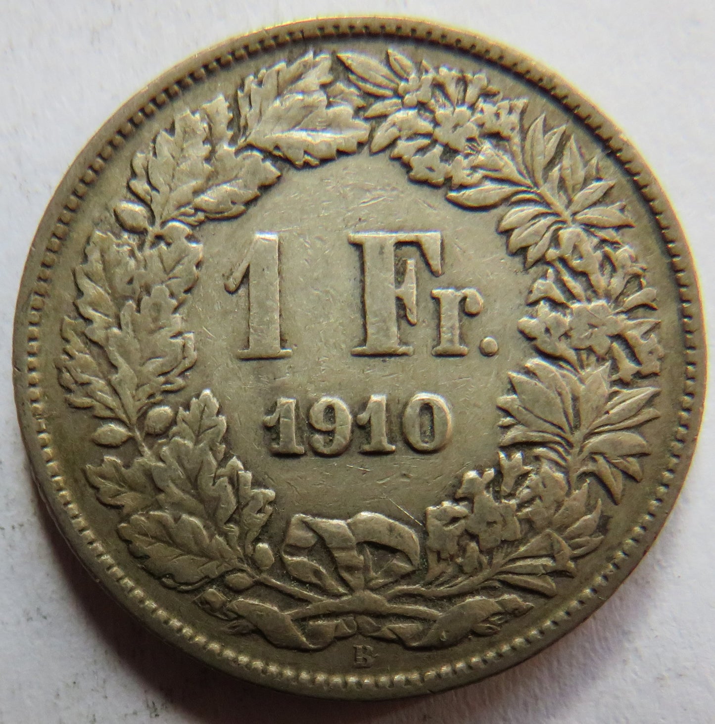 1910 Switzerland Silver One Franc Coin