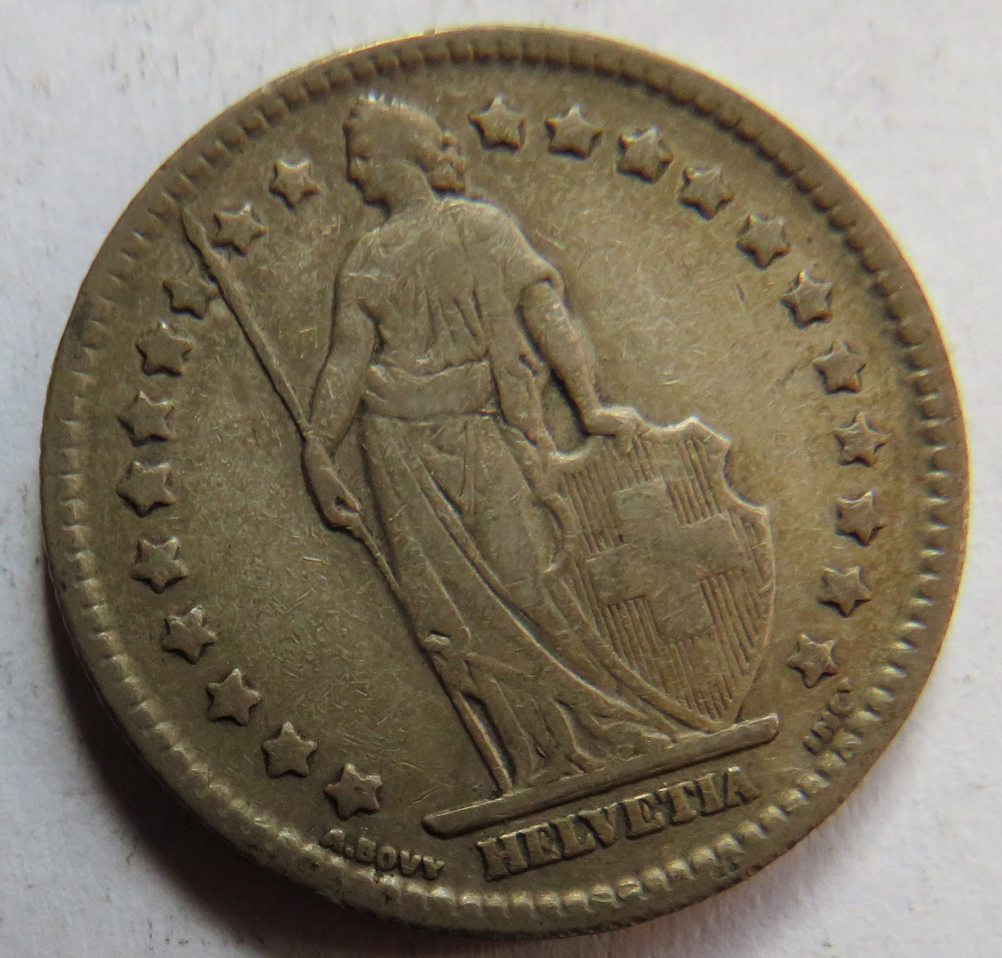 1910 Switzerland Silver One Franc Coin