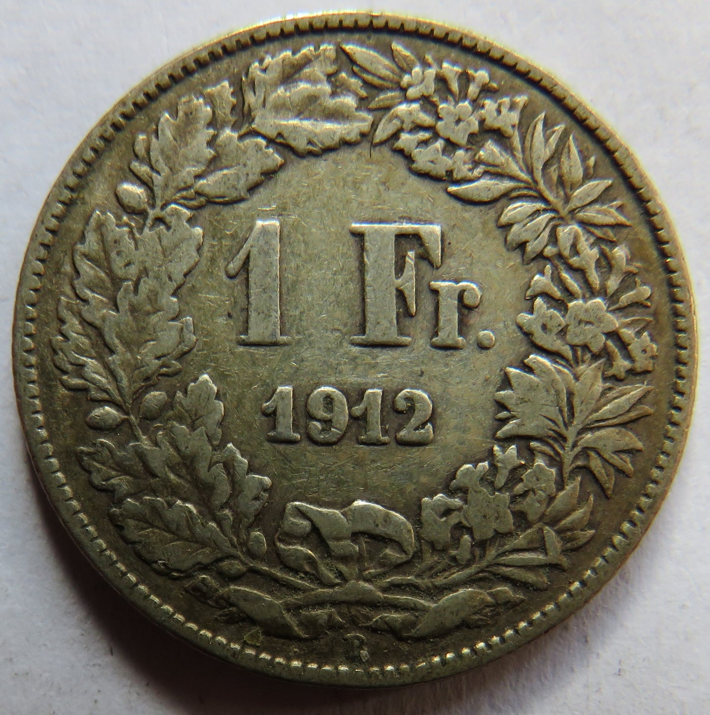 1912 Switzerland Silver One Franc Coin