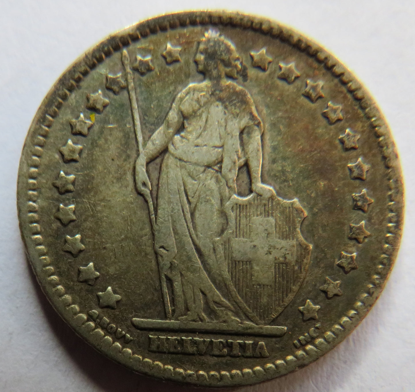 1912 Switzerland Silver One Franc Coin
