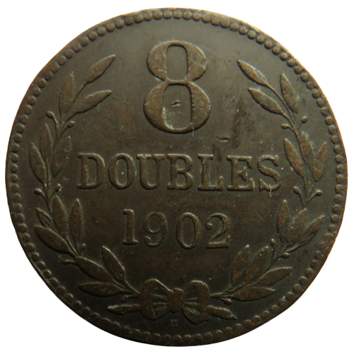 1902-H Guernsey 8 Doubles Coin