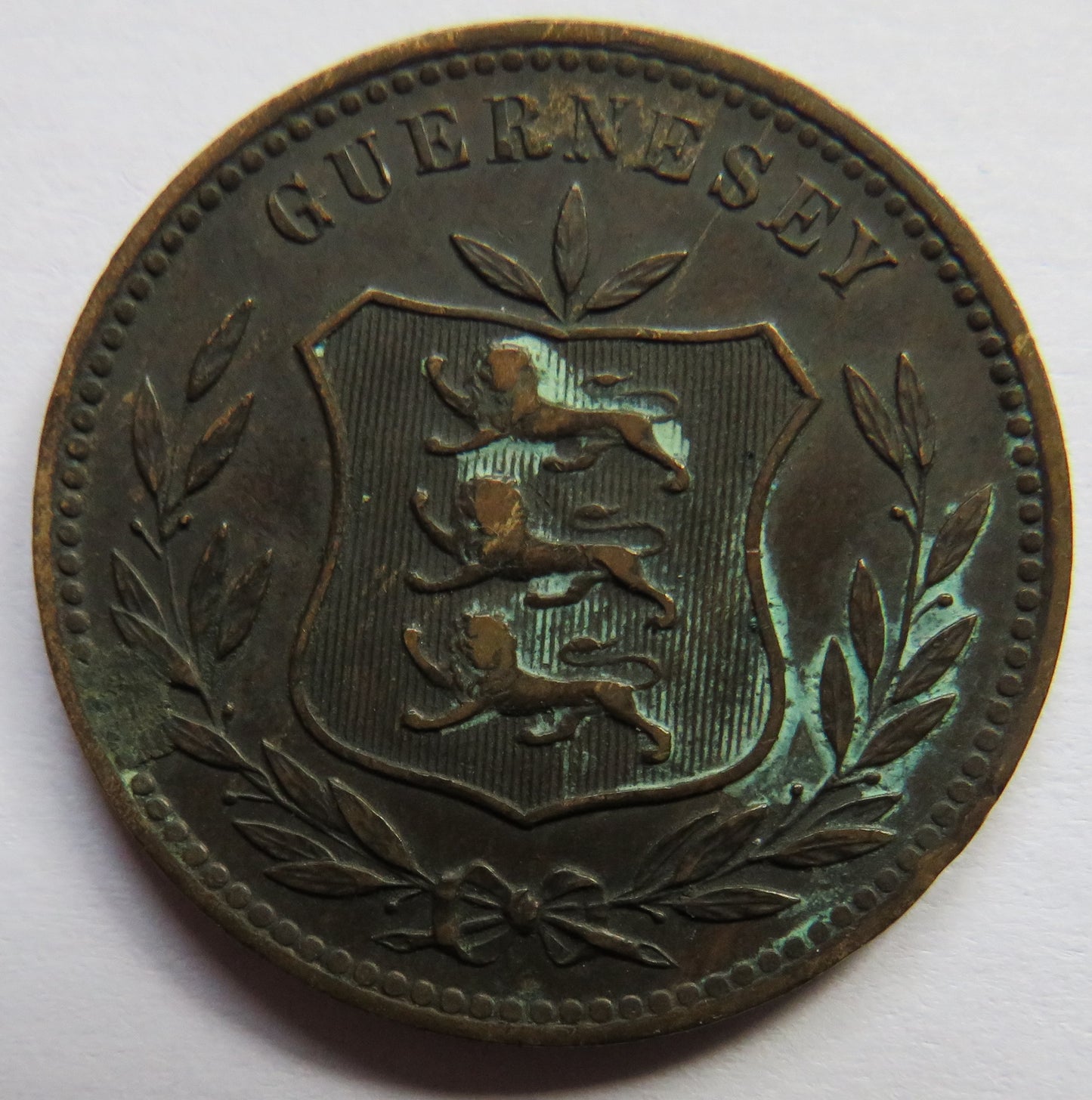 1903-H Guernsey 8 Doubles Coin