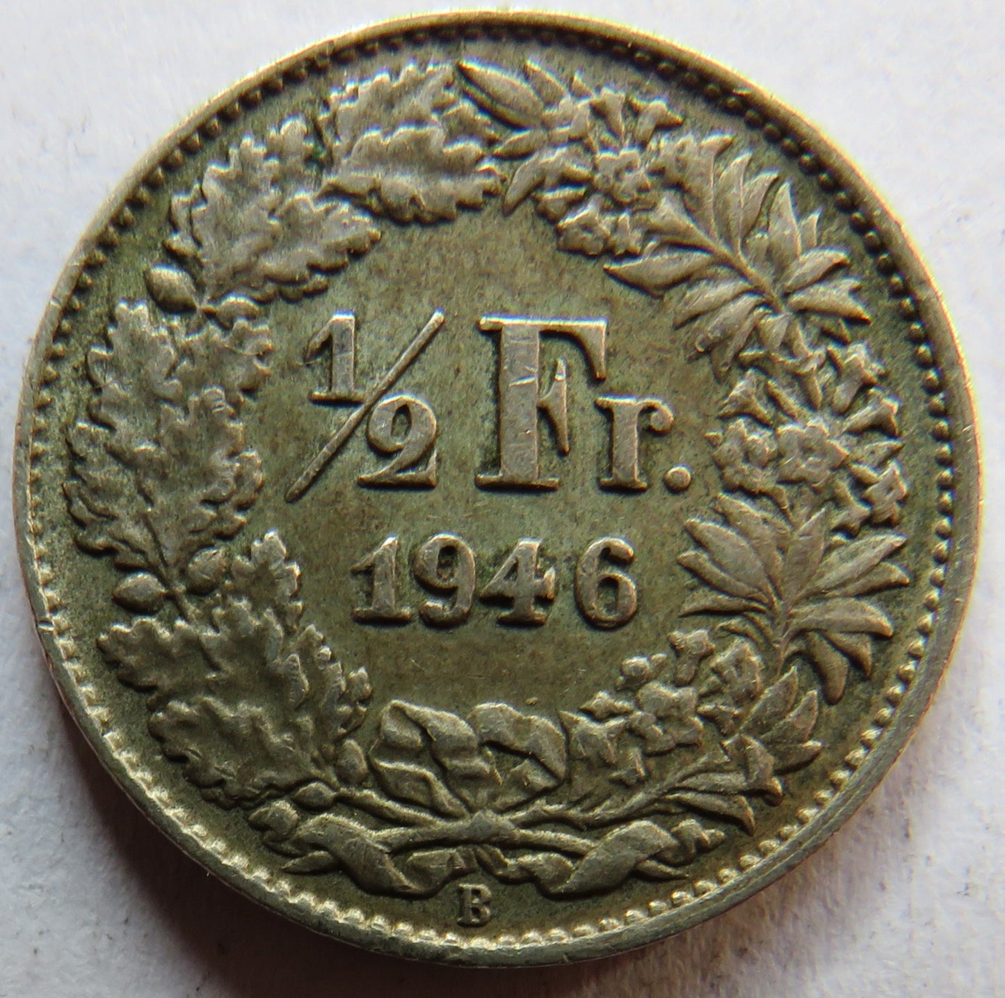 1946 Switzerland Silver 1/2 Franc Coin