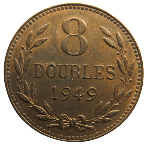 1949 Guernsey 8 Doubles Coin In High Grade
