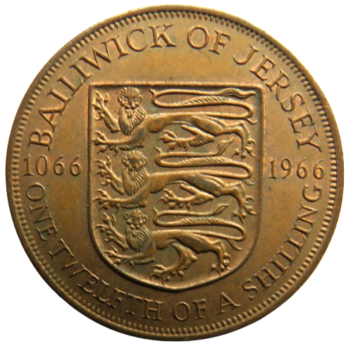 1966 Queen Elizabeth II Jersey 1/12 Shilling Coin