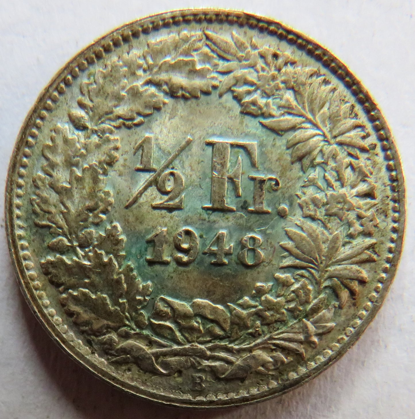 1948 Switzerland Silver 1/2 Franc Coin