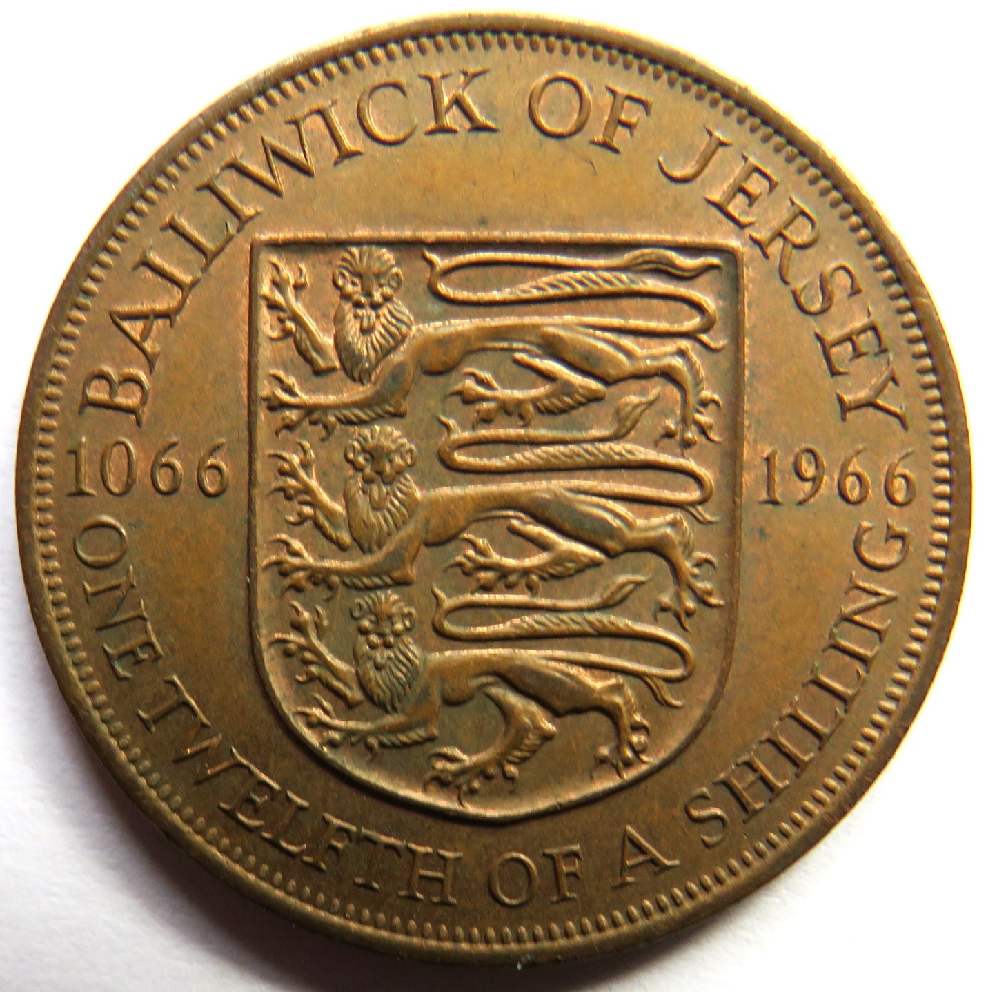 1966 Queen Elizabeth II Jersey 1/12 Shilling Coin