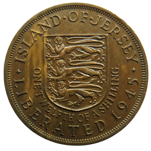 1945 King George VI Jersey 1/12 Shilling Coin